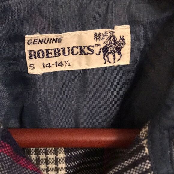 Vintage Roebucks Plaid Snap Front Shirt - Size S - Picture 5 of 8